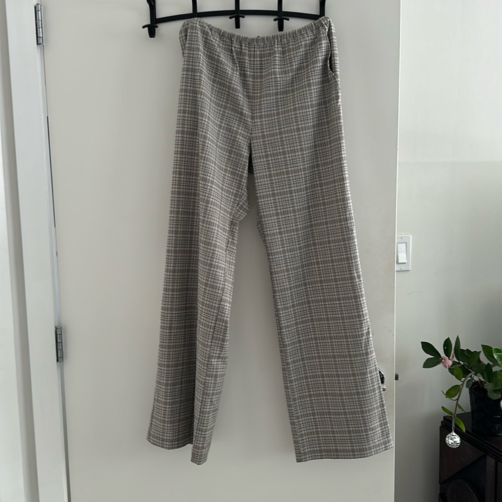 Plaid Reformation pull on pants